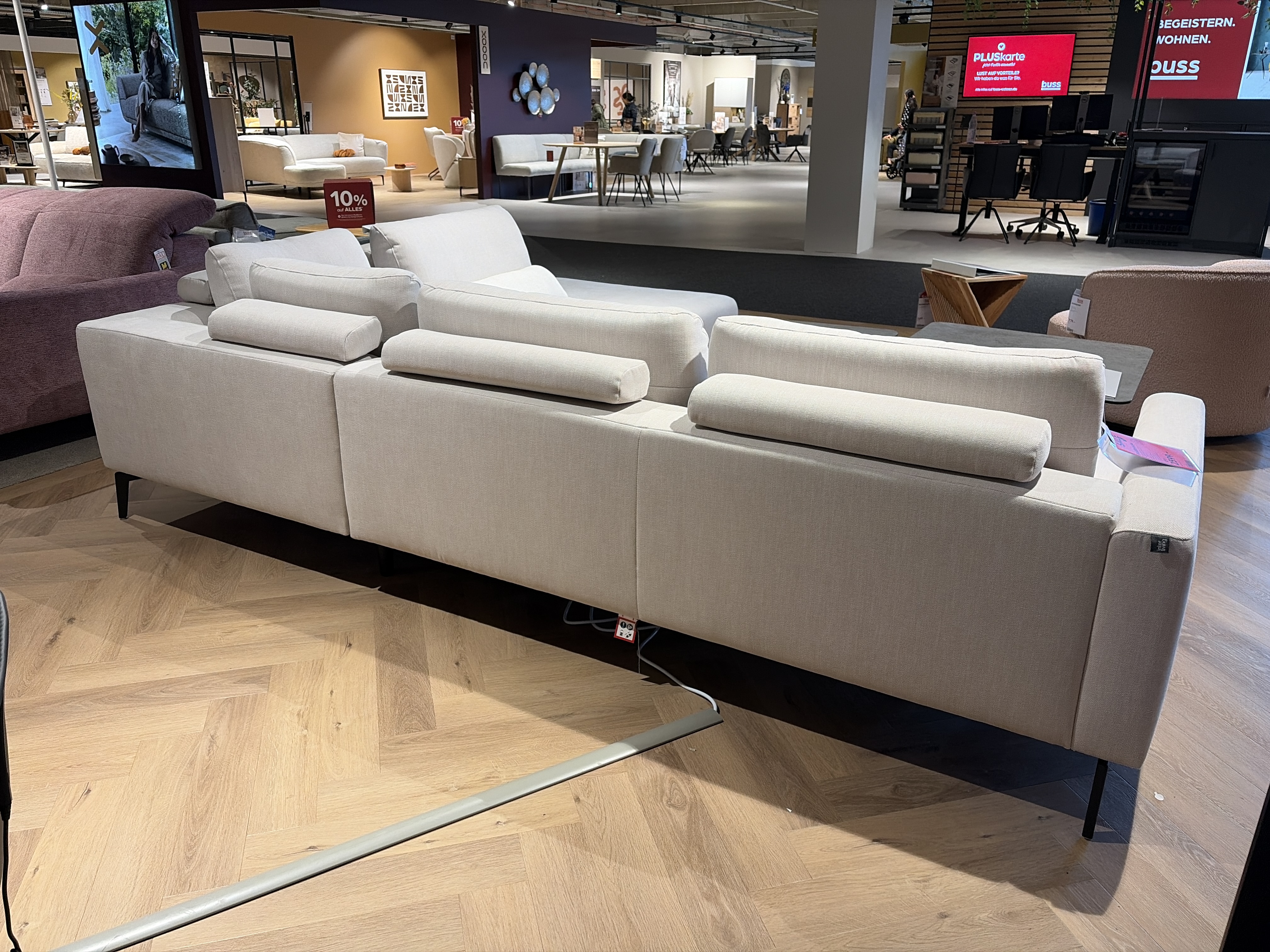 Interliving Polsterecke IL4450 in ecru, Sofa, Sektionssofa, Beige, Stoff, Kissen
