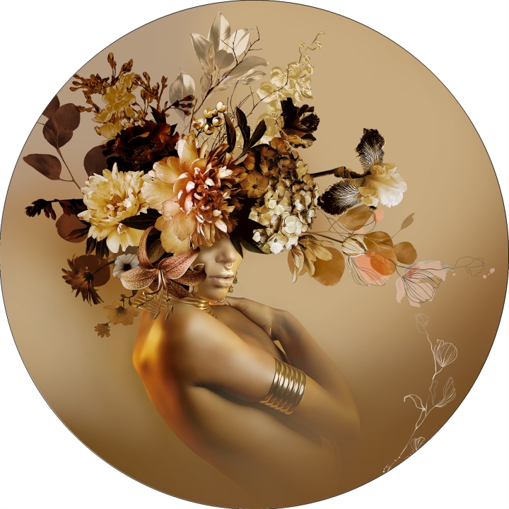 PRO ART Alu-Art rund Ø 98cm Flowers on her face IV
