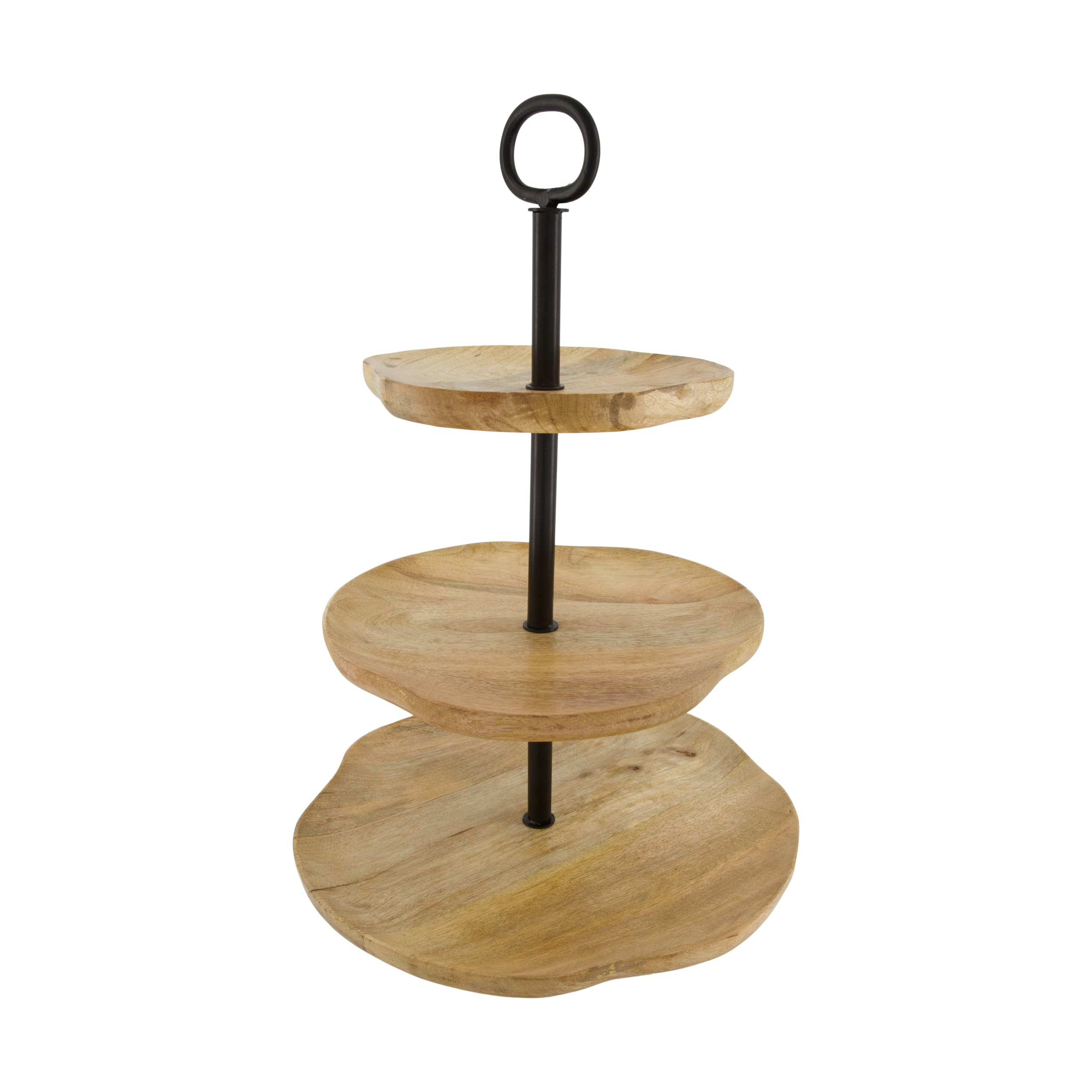Dijk Natural Collections Etagére 3-stufig in Mangoholz natur, Holz, Mobiliar, Stand