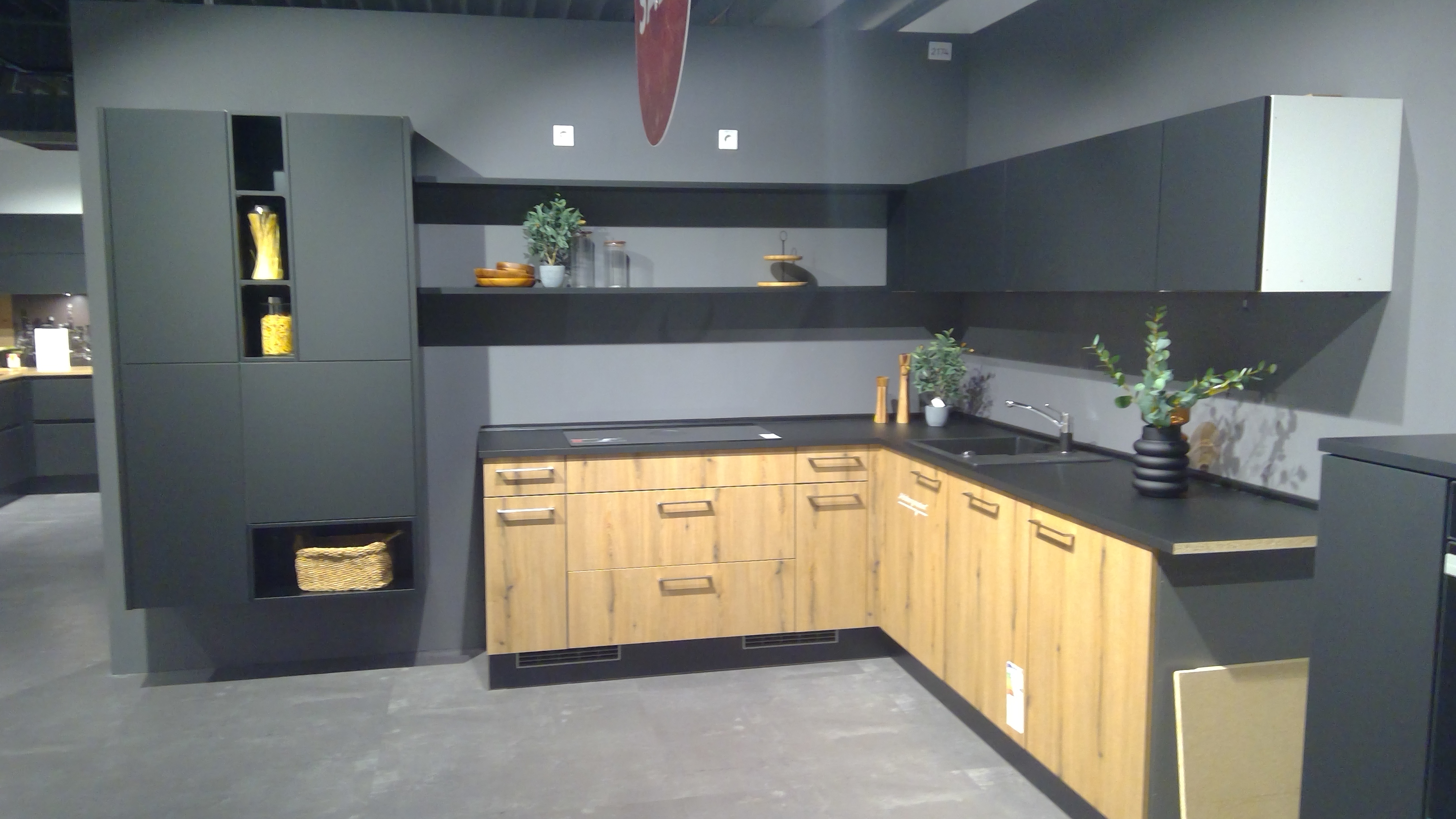 Interliving Einbauküche 3270 in Front 37S KST Cotton schwarz