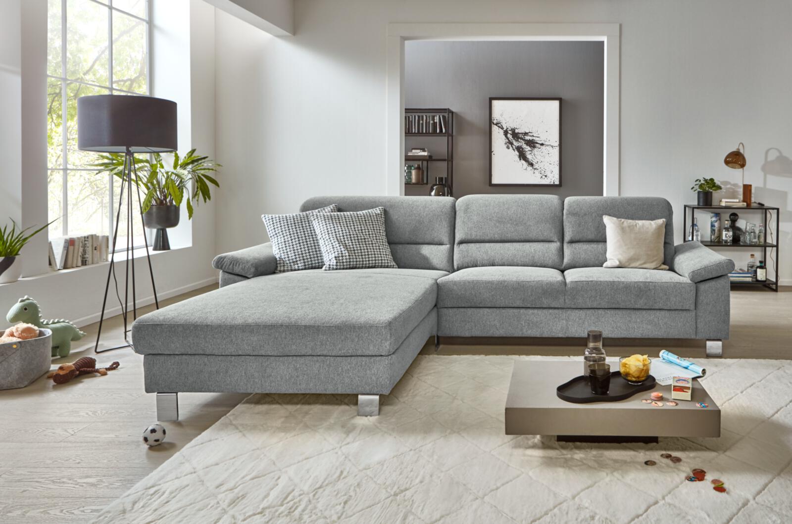 Dietsch Polsterecke ENJOY SELECT ca.185x305cm in Stoff Mito platin, sofa, sectional, grau, stoff, wohnzimmer
