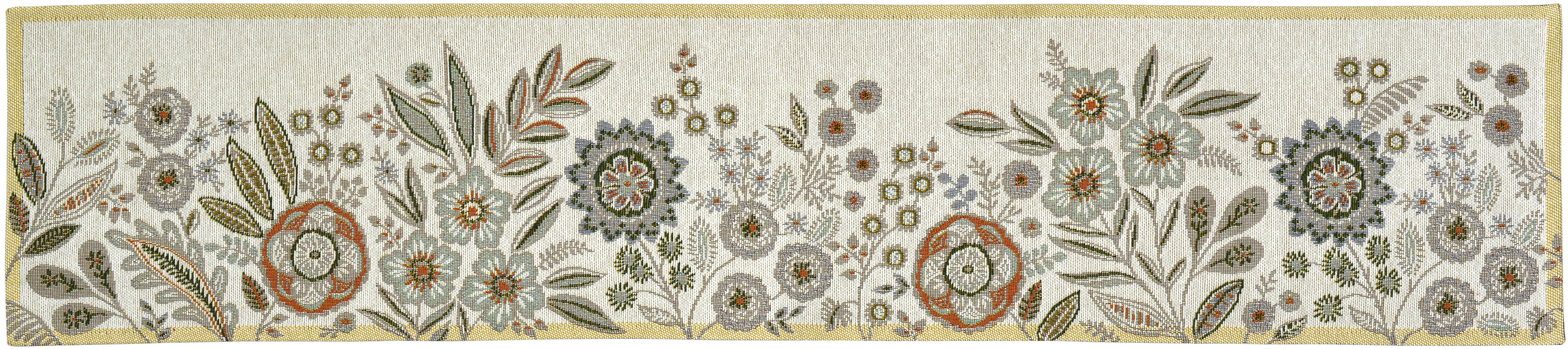 Sander Tischband LONI ca. 20x96cm in Farbe original, Tapisseriewand, Blumenmuster, Frieze, gewebtes Textil, Randverzierung