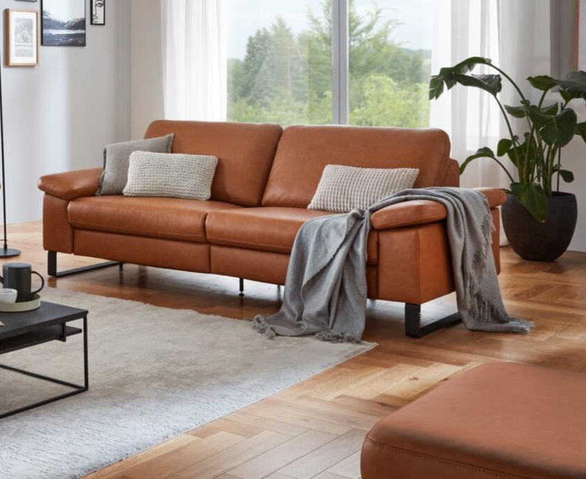 Sofa 3-sitzig COAST PREMIUM in Leder Vicenza cognac