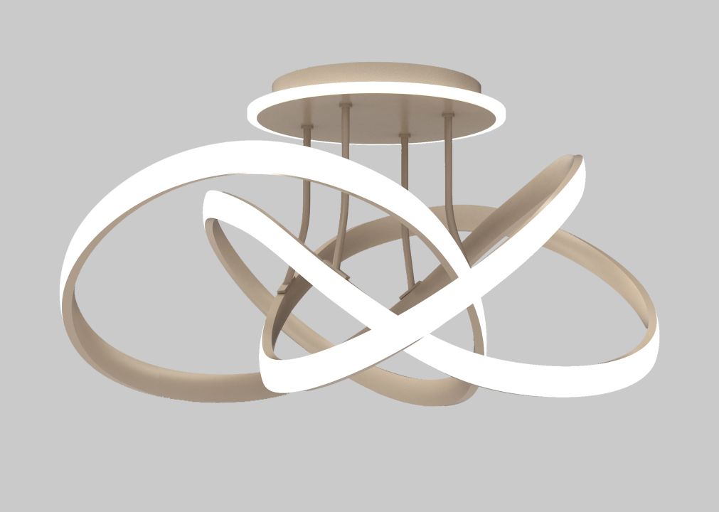 Global Technics LED-Deckenleuchte BANDOL 1-flammig in Farbe sand, Kronleuchter, Deckenleuchte, Metallring, modern, beigefarben