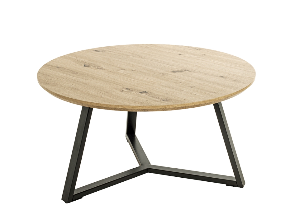 Haku Möbel Couchtisch in schwarz-Eiche, ca. H42xD80cm