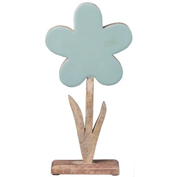 Gasper Mango Holz Blume Enamelfinish in Farbe Wolkenblau