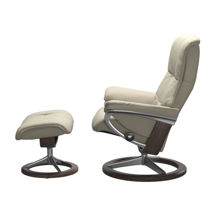 Stressless Sessel mit Hocker Mayfair (S) in Leder Paloma light grey