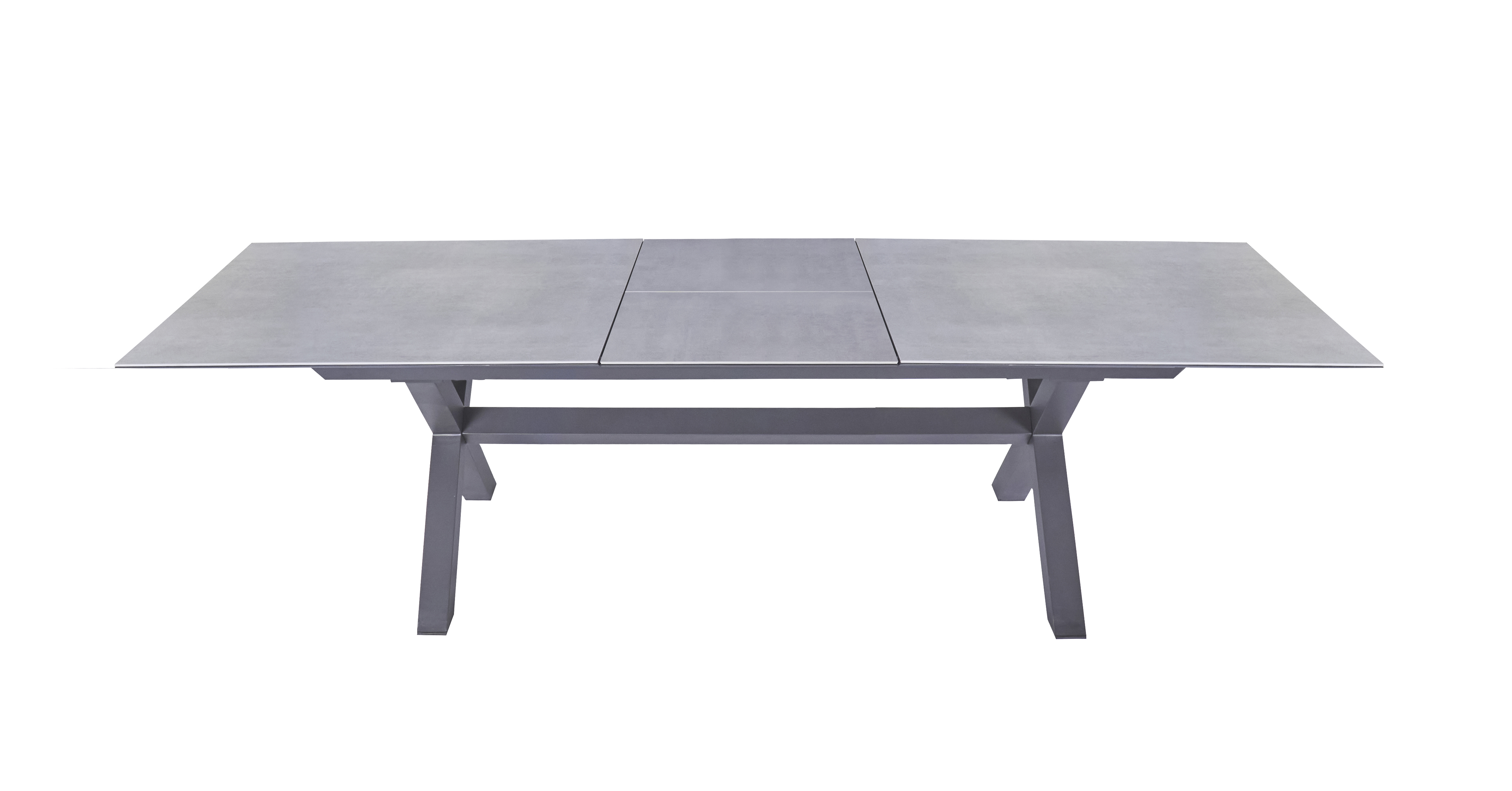 L.C. Wholesaler Tisch VANCOUVER ca. 200(250)x100cm mit Platte aus Glaskeramik Beton-Optik