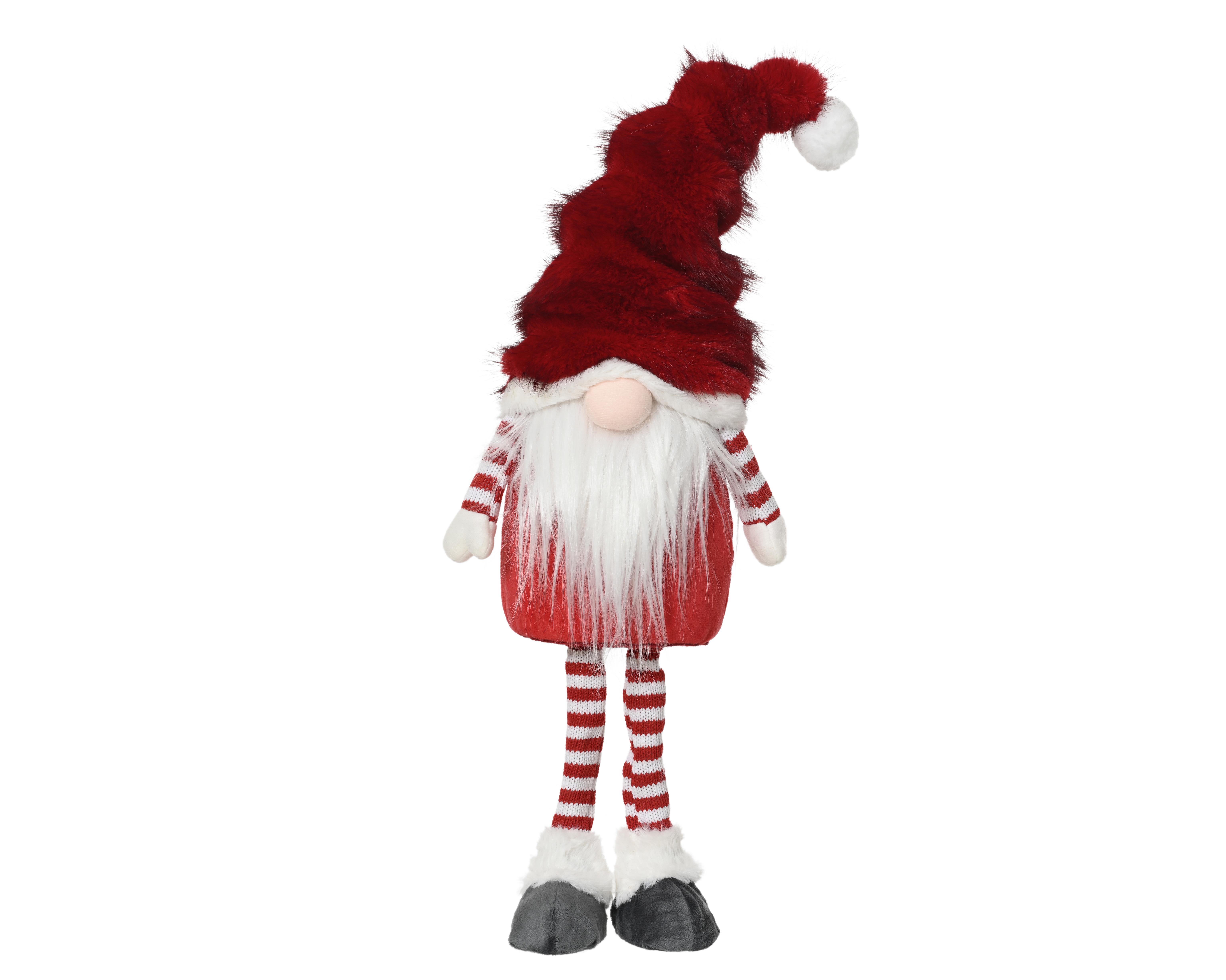 Kaemingk Zwerg,L.21cm 537757 Kunstfaser Rot, Weihnachtsfigur, Gnom, Rot-Weiß, Zwerg, Dekoration