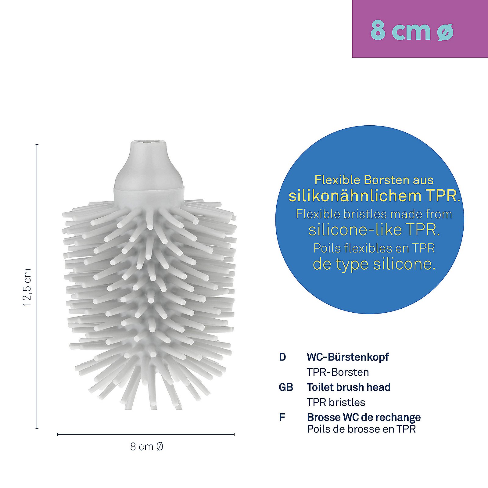 Kela WC-Ersatzbürstenkopf Silikon LA BROSSE in Kela WC-Ersatzbürstenkopf Silikon LA BROSSE in