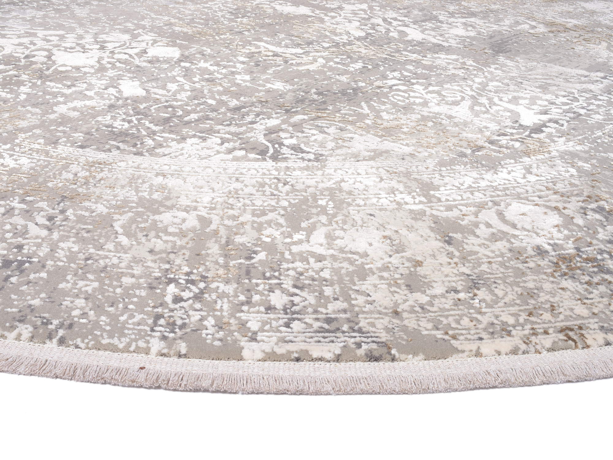 OCI Webteppich Ø ca. 160cm in Farbe grau-gold