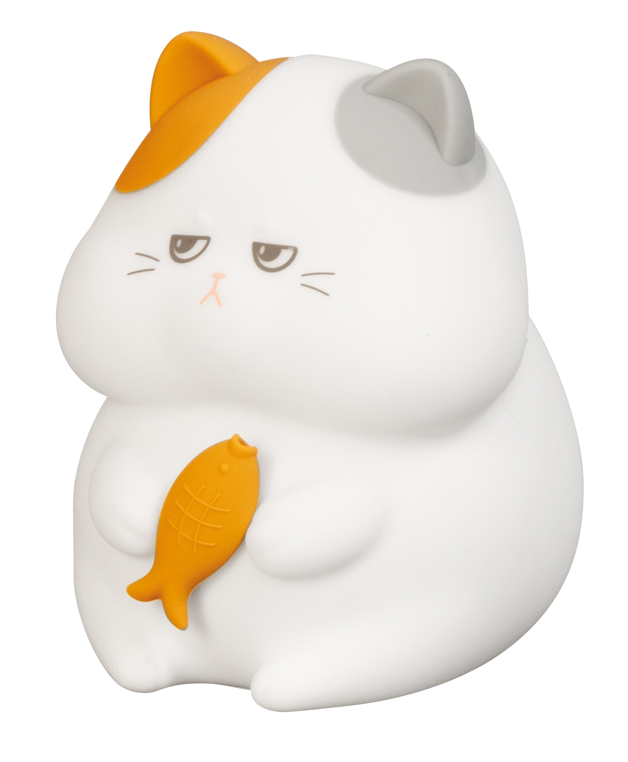 FH Lighting LED-Tischleuchte GERD in Silikon weiß, Katzenspielzeug, Katzenfigur, weiß, orange, Fisch