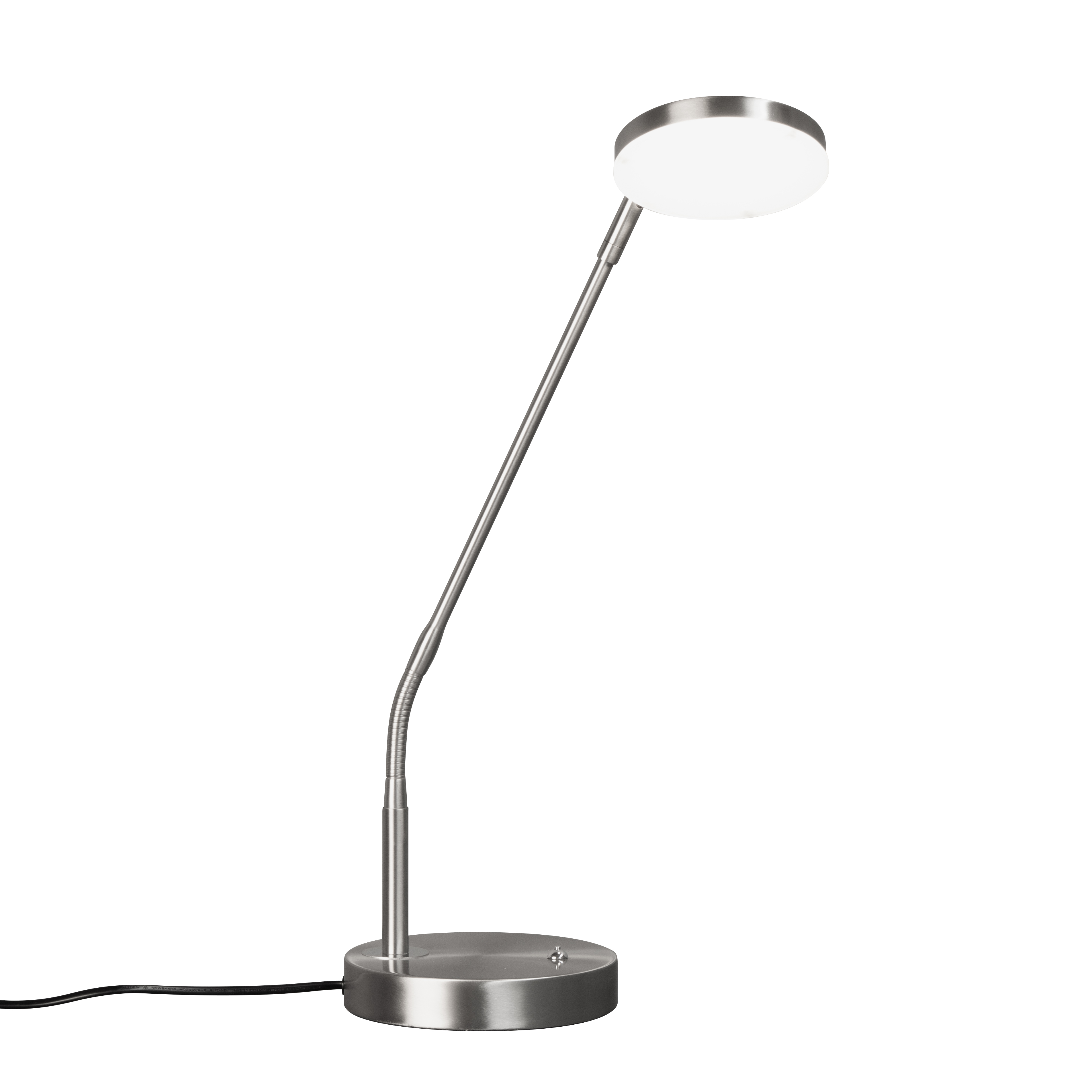 Fischer & Honsel LED-Tischleuchte SORENTO ca. H48 cm, D16 cm in Nickel matt, Acrylglas weiß