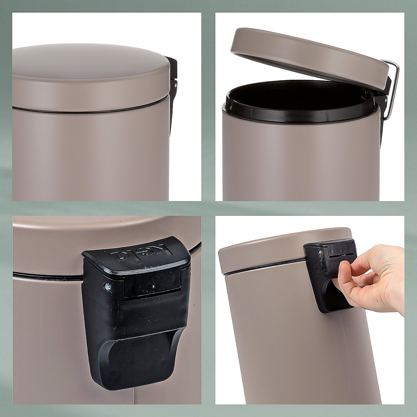 Kela Kosmetikeimer Cashmere CASHMERE in Cashmerebraun, Zinn, Kann, Mülleimer