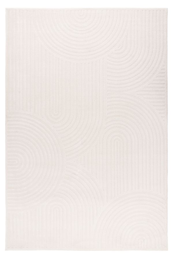 Webteppich GALA ca. 80x150cm in Farbe ivory, teppich, bodenbelag, neutral, muster, kreise