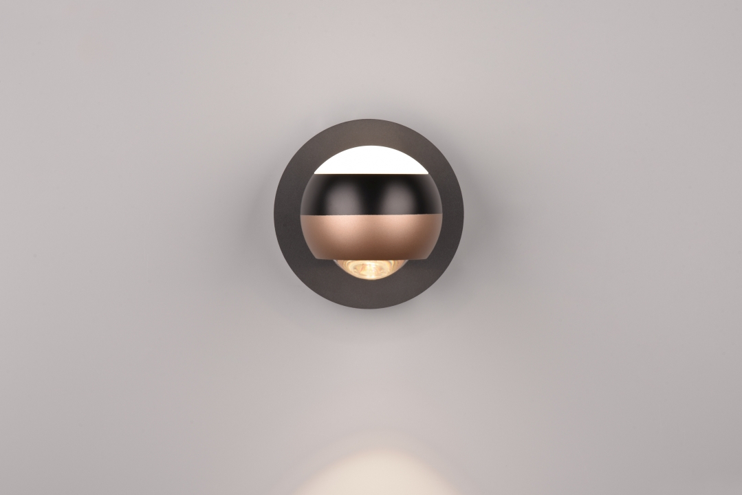 Trio Select LED-Wandleuchte ORBIT 1-flammig in Farbe schwarz matt