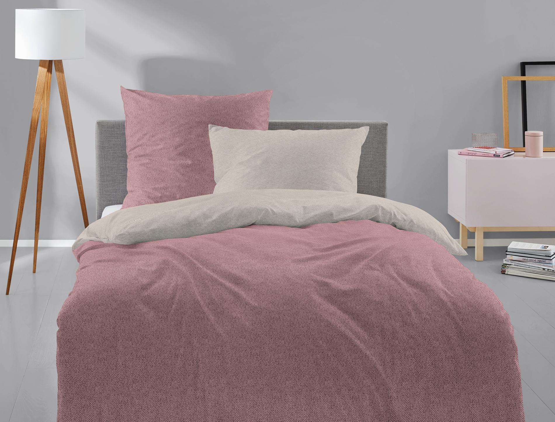 Irisette Mako-Satin-Bettwäsche ELBA-K ca. 135x200 cm in Farbe rosa
