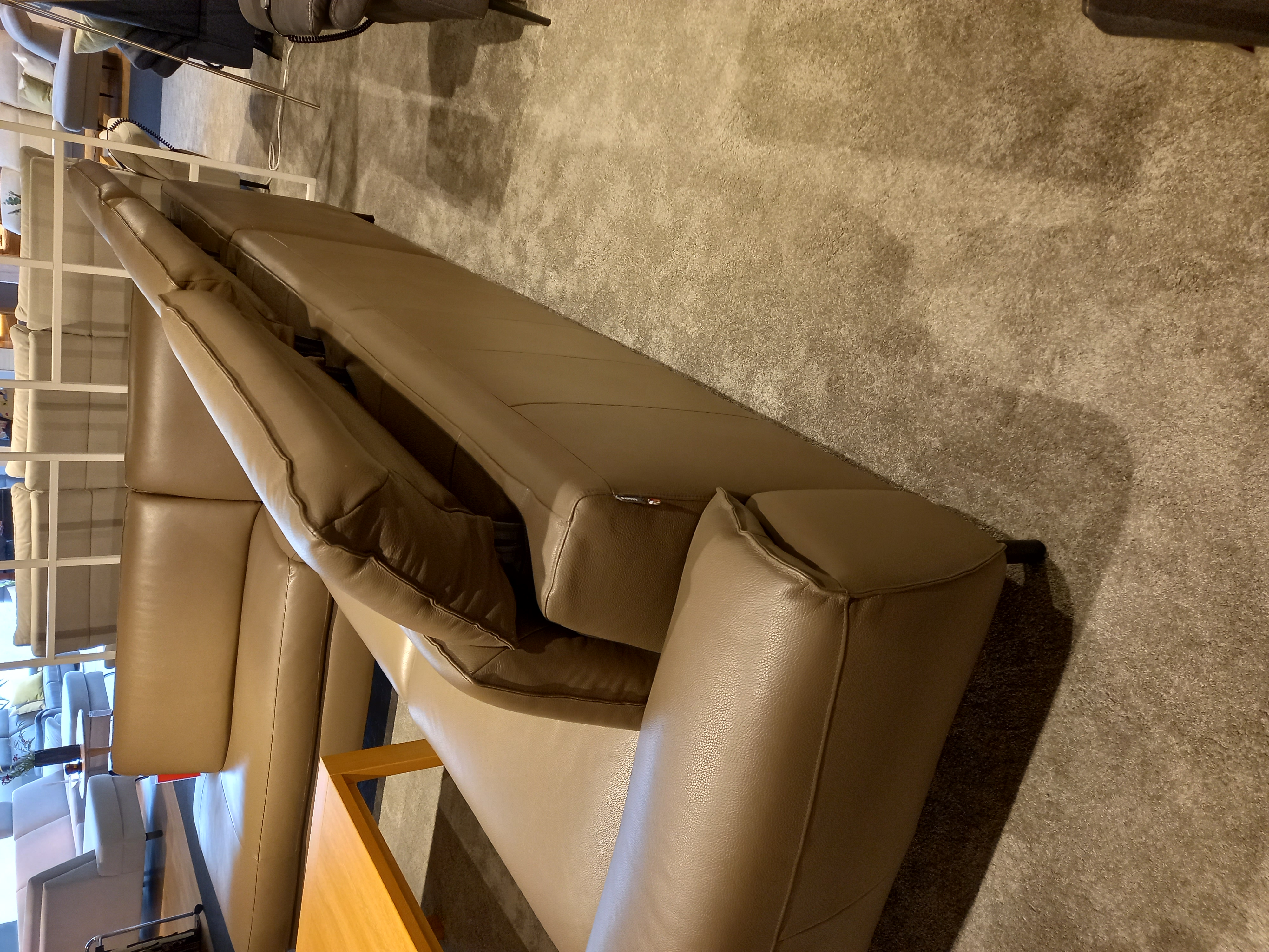 Polstereckgarnitur SARI ca. 300x270cm in Leder Trentino Taupe