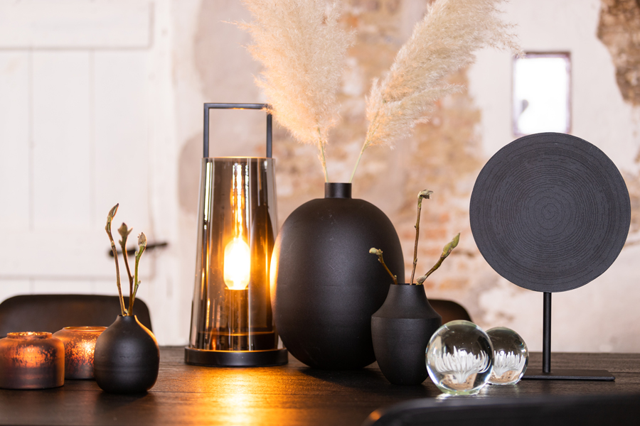 Light & Living Vase KAWAR in Schwarz matt