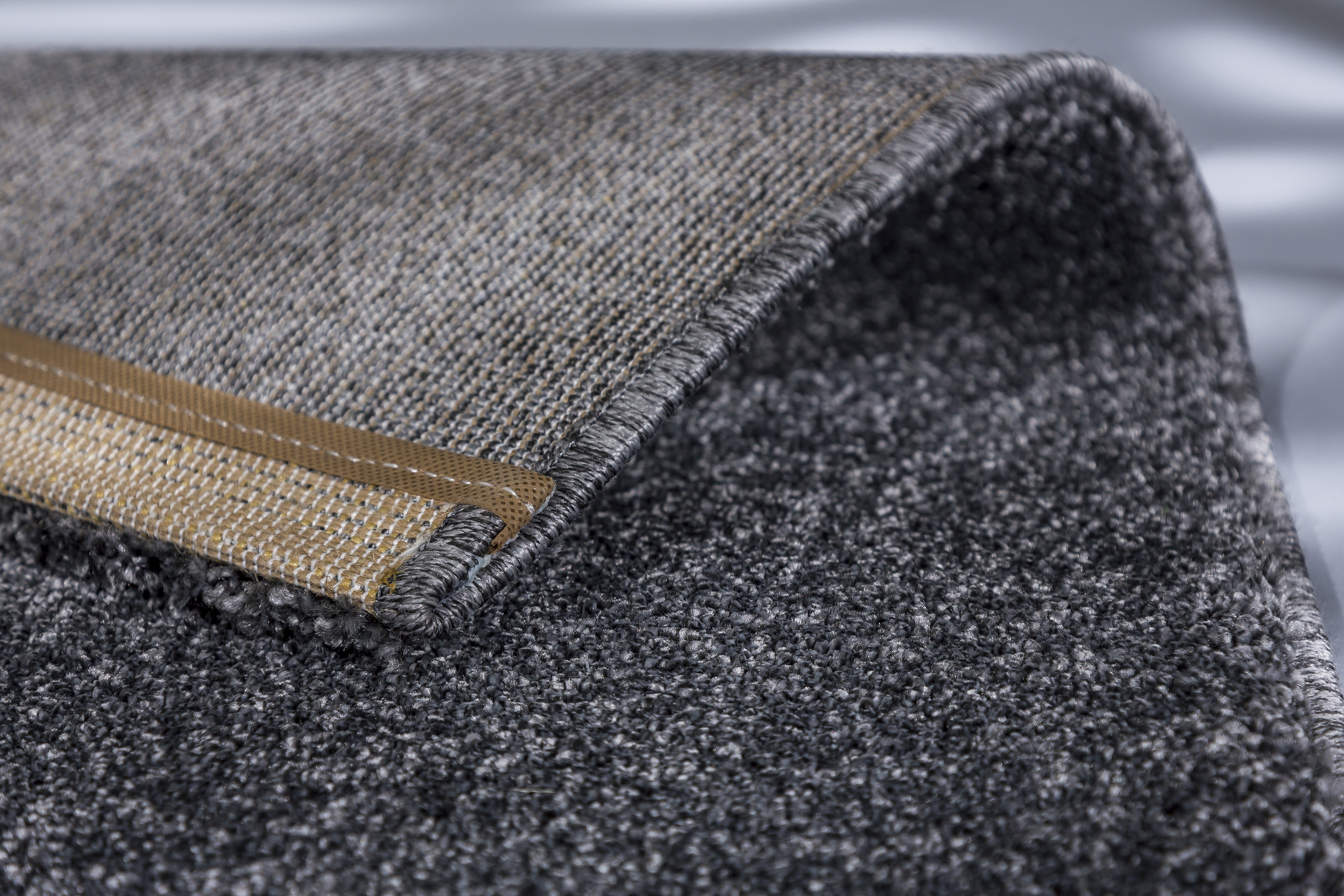 Webteppich Pure ca. 133x190cm in Farbe anthrazit, rug, carpet, gewebt, grau, Kantenband