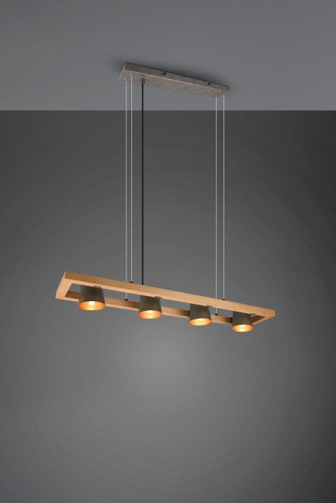 Trio Pendelleuchte Bell in Nickel antik, Nickel antik