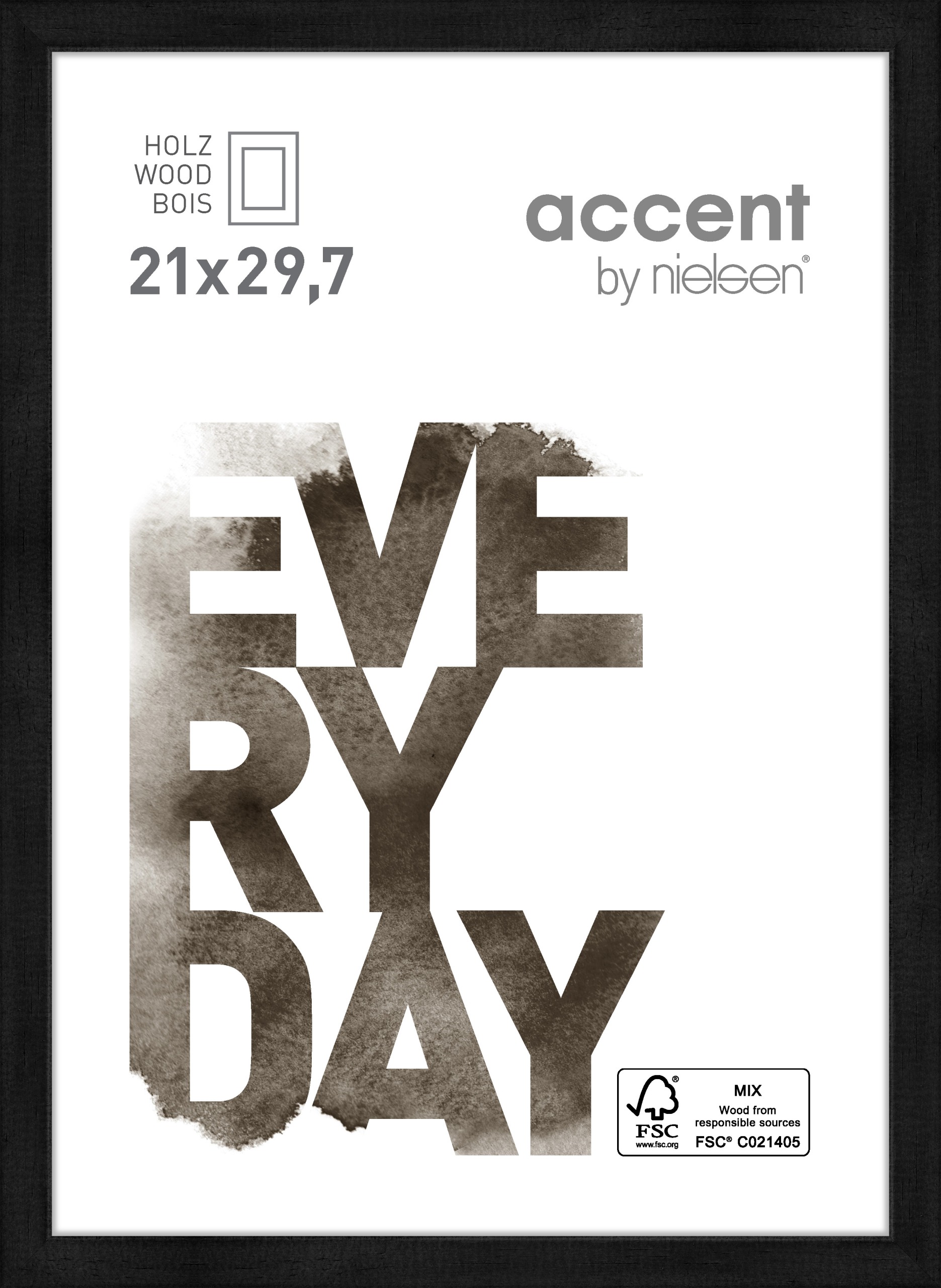 Accent by Nielsen Holz Bilderrahmen Zoom ca. 21x29,7cm in Farbe Black