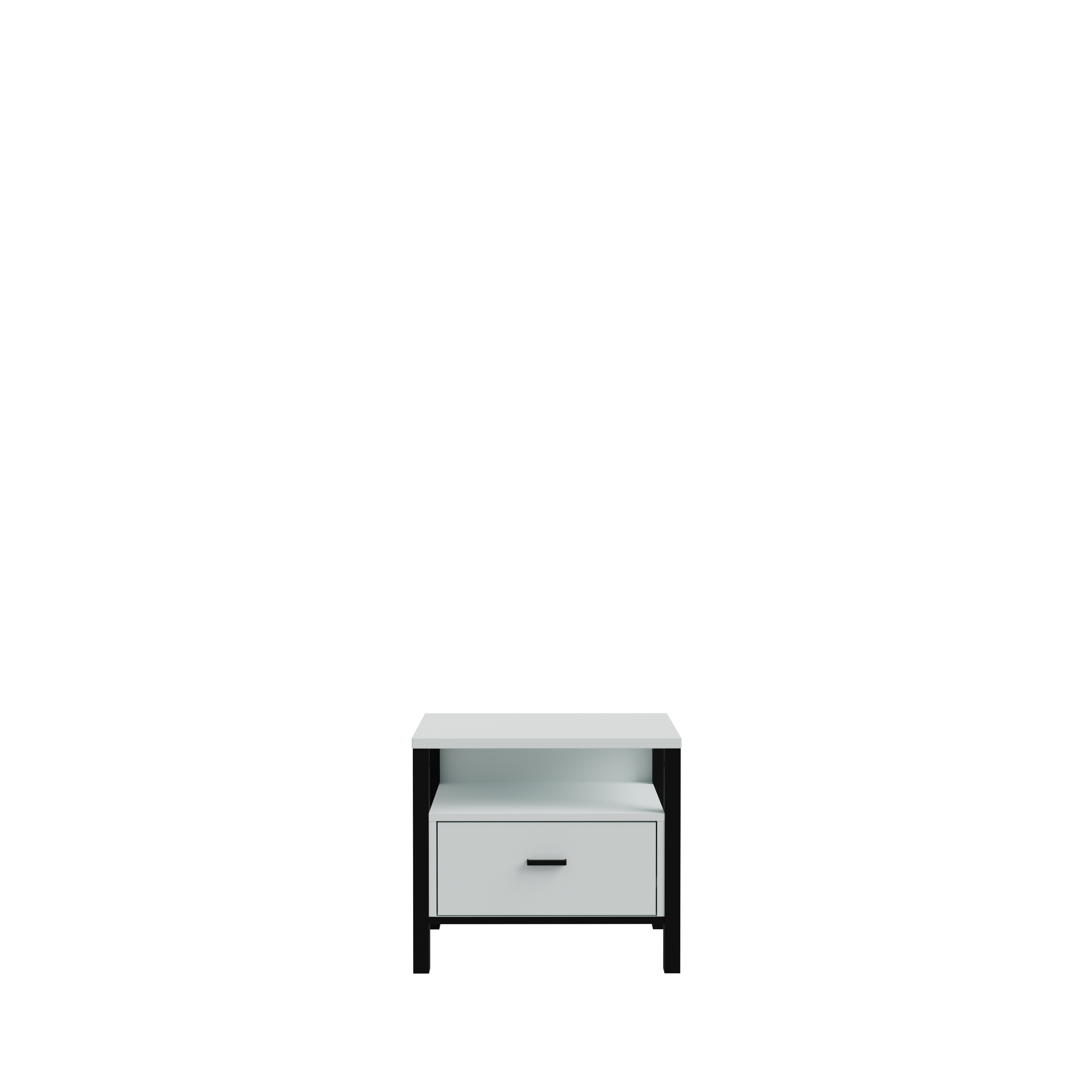 Forte Möbel Nachtkommode HIGH ROCK in Secret grey/Absatz schwarz