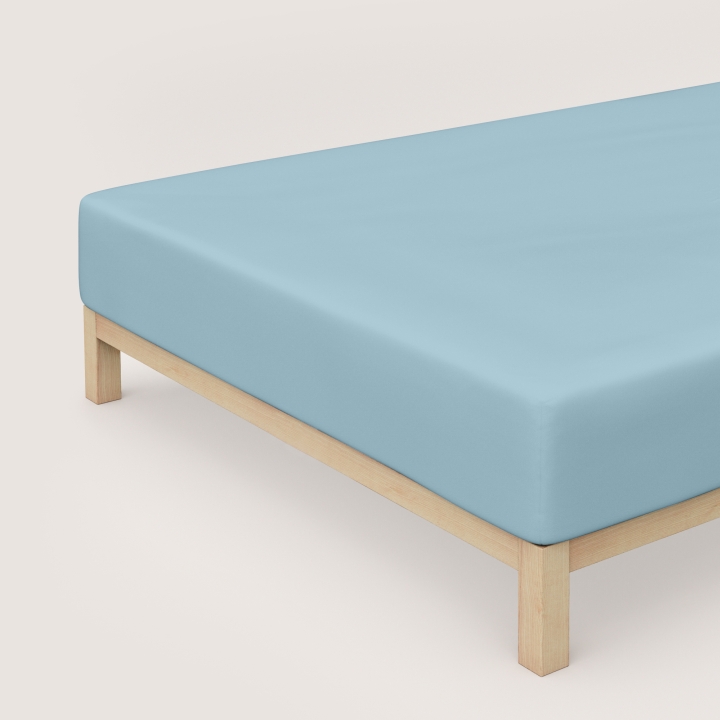 Schlafgut Pure Boxspring Spannbettlaken ca. 140x200-160x220cm in Farbe Blue Light