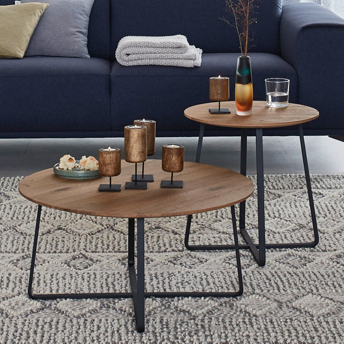 SCHÖNER WOHNEN-Kollektion Couchtisch D45 cm YORIS in Kerneiche Umato gebürstet
