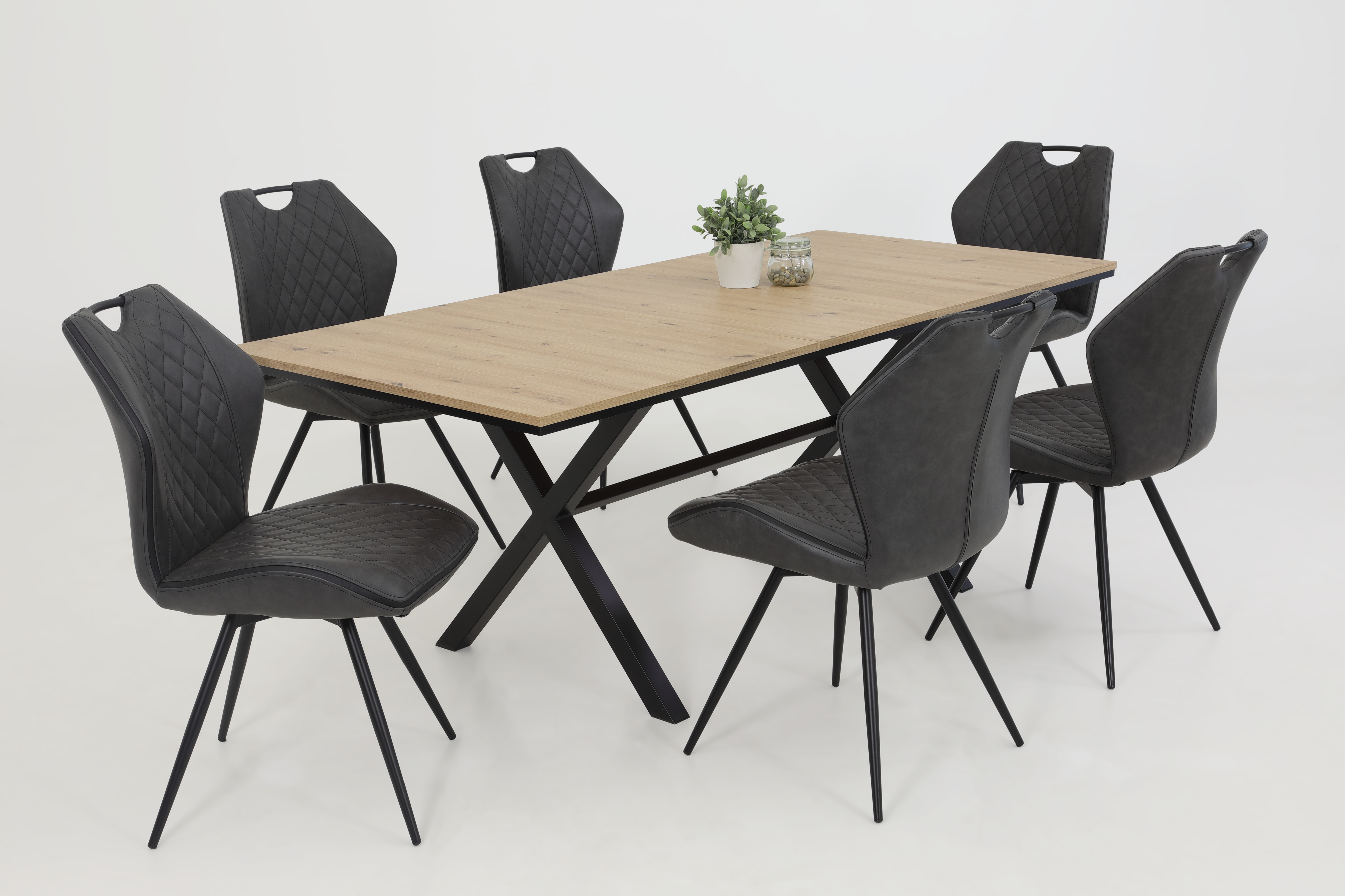 Hela Auszugtisch Karina I T in Artisaneiche, Schwarz Hela Auszugtisch Karina I T in Artisaneiche, Schwarz