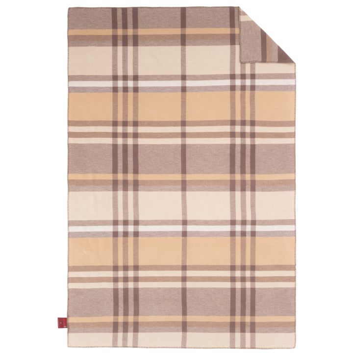 Ibena Jacquard-Baumwolldecke WATERFORD 140x200cm in Farbe braun/natur