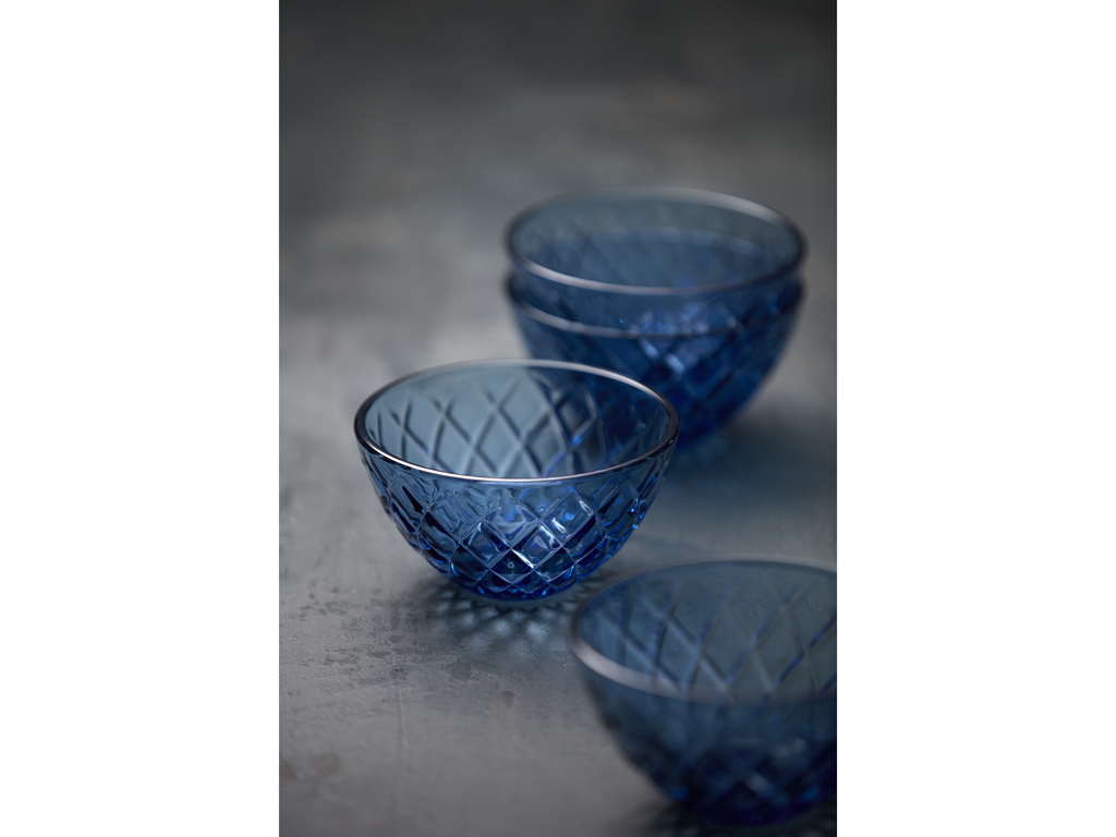 Lyngby Glas Schale 12 cm in Farbe blau