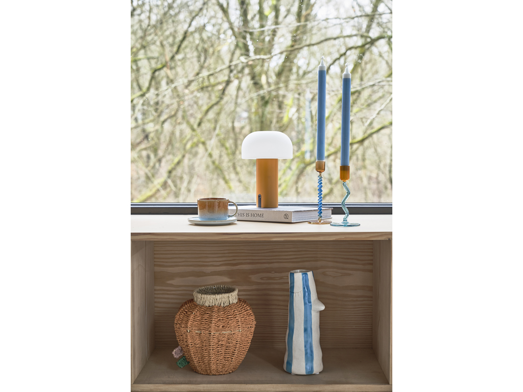 Villa Collection Vase mit Schnabel und Wimpern in Farbe blau