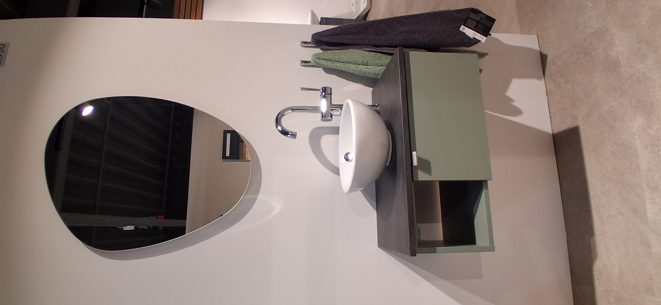 Pelipal Badkombination 6915 in Front 465 Schilfgrün Matt, Sinken, Waschbeckenhahn