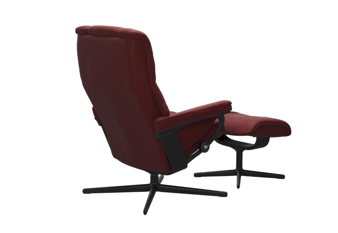 Stressless Sessel mit Hocker MAYFAIR ca. B92 H103 T128 cm in Leder Paloma 58 cherry