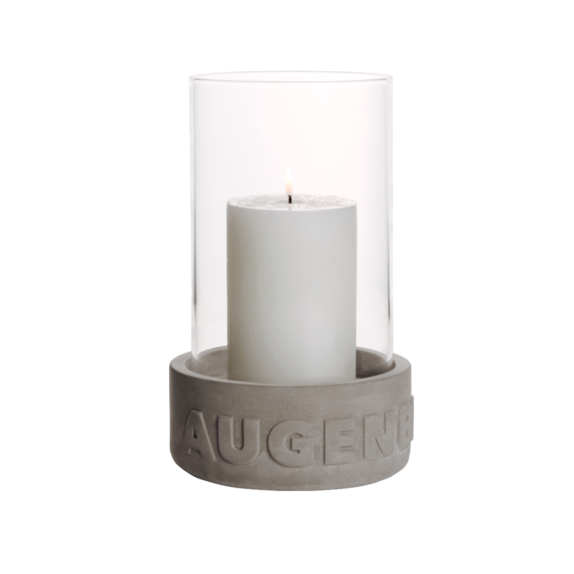 Betonwindlicht AUGENBLICK in Farbe grau, Kerze, Kerzenhalter
