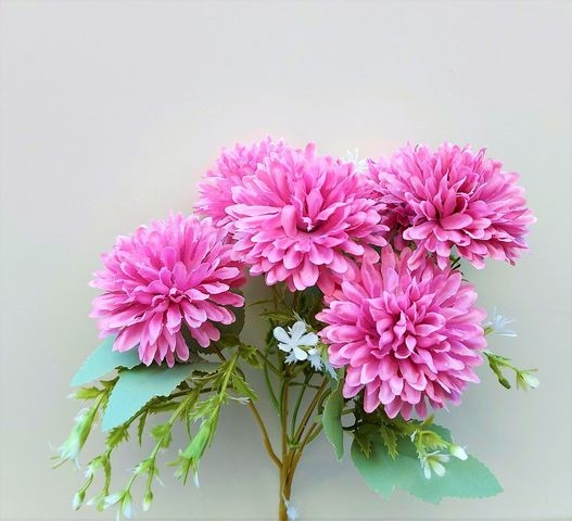 Dahlienpick 30cm in 6 Blüten, antik-hellrosa