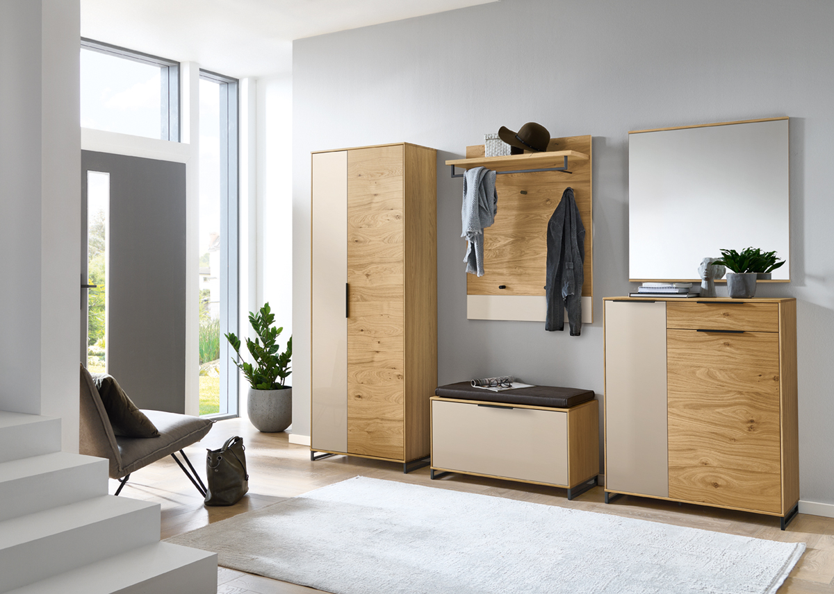 Voss Möbel Kommode LEONA B/H/T ca.86x105x37cm in Eiche bianco/Balkeneiche furn.