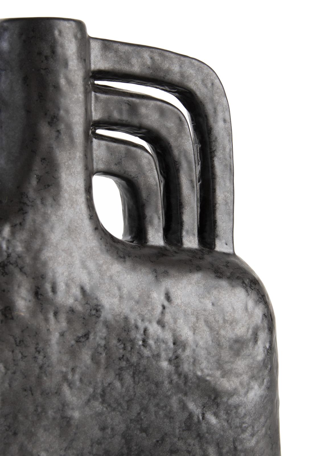 Coco Maison Vase LINA ca. B7 H21 T19 cm in Keramik schwarz/anthrazit