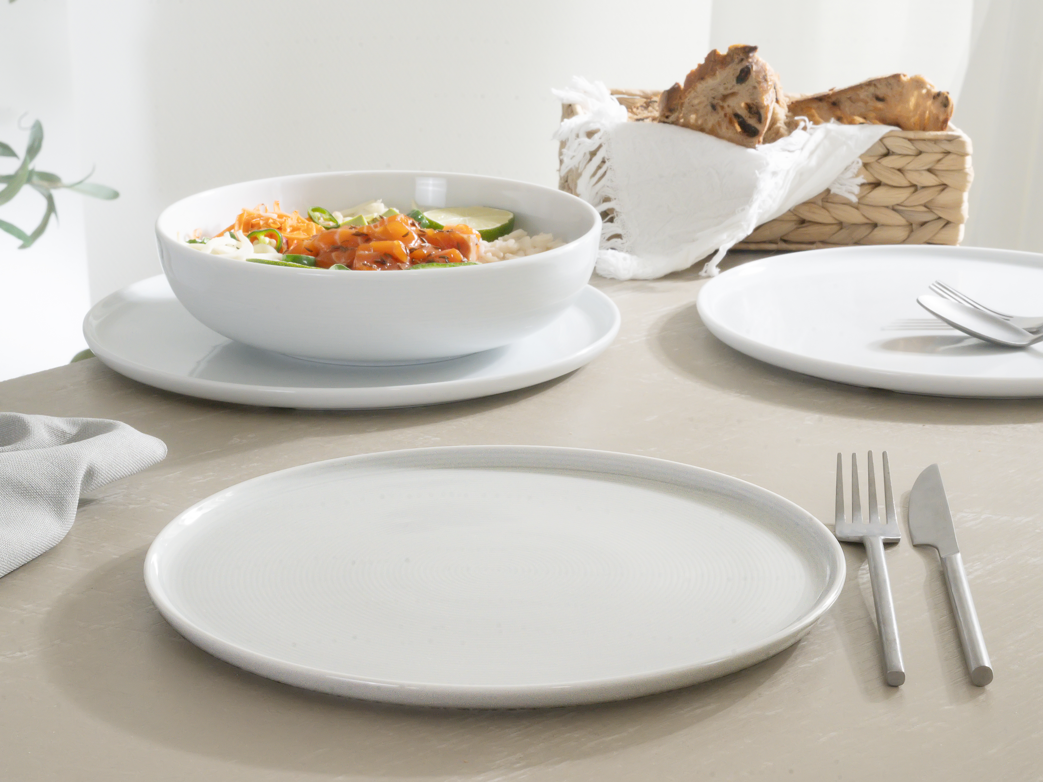 CreaTable Speiseteller Session in Farbe Weiß glänzend