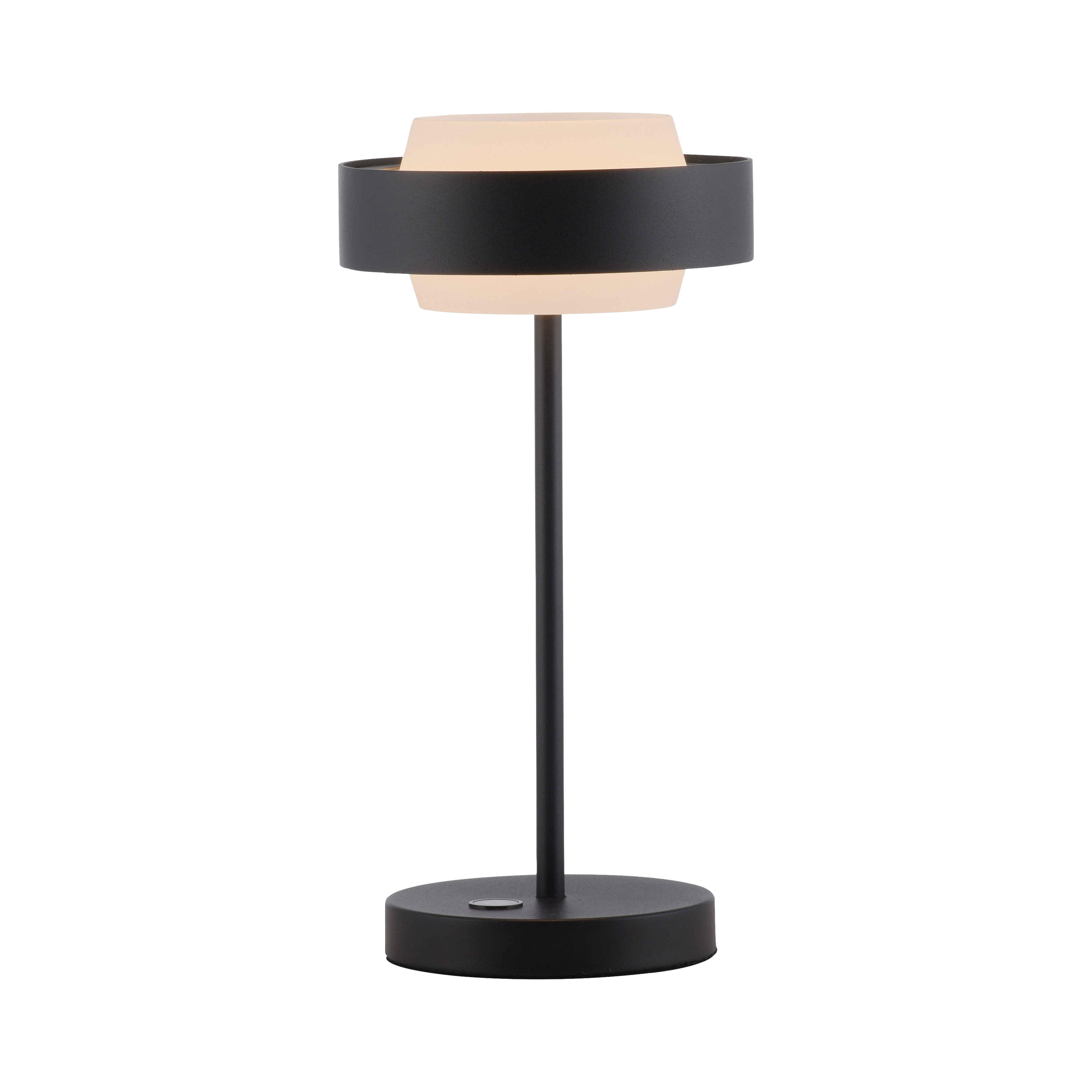 LED-Tischleuchte ELMO in Schwarz, Tischlampe, Stehlampe, Metall, Schwarz, Beige