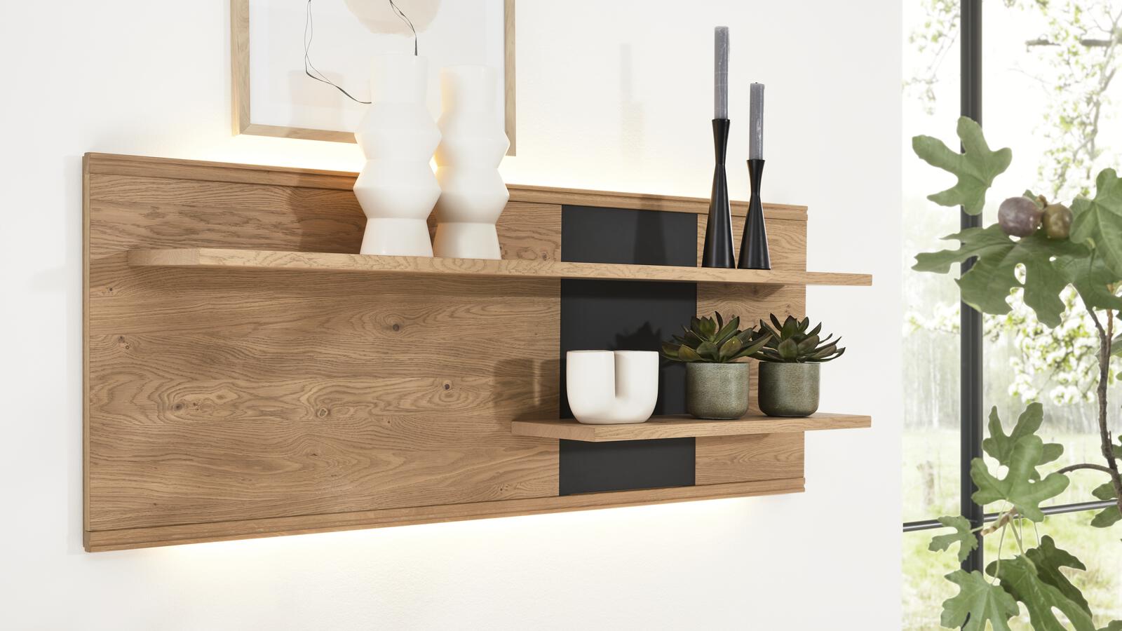 Interliving Wohnkombination IL 2025 in Front Wildeiche massiv, Korpus Wildeiche furniert