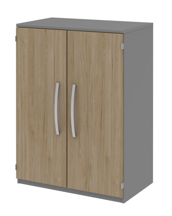 Aktenelement 2-trg. 019 TECHNO BY RB in Mehrfarbig Röhr-Bush Aktenelement TECHNO 019 in mittelgrau / Front Hickory Eiche Nachbildung