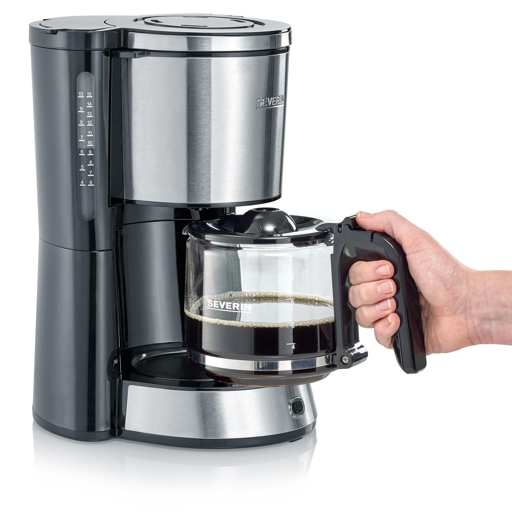Severin Filterkaffeemaschine KA 4823 in Edelstahl gebürstet/schwarz Severin Filterkaffeemaschine KA 4823 in Edelstahl gebürstet/schwarz