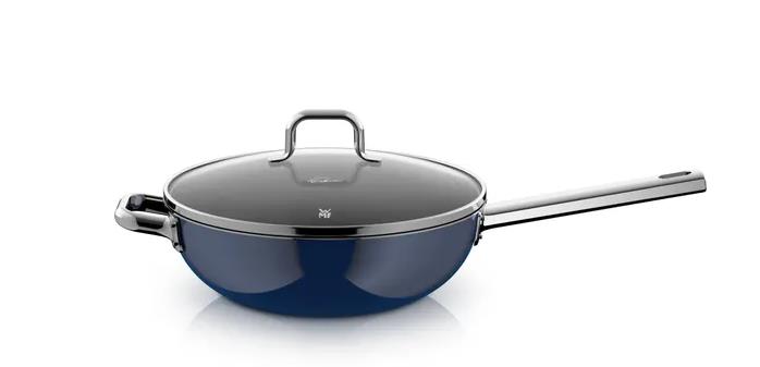 WMF Fusiontec Mineral Pro, Wok mit Deckel, 28 cm, Tim Raue Ocean Blue