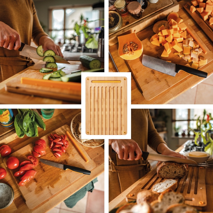 Fiskars Bambus-Schneidebrett-Set FUNCTIONAL FORM in Farbe Black/Brown Fiskars Bambus-Schneidebrett-Set FUNCTIONAL FORM in Farbe Black/Brown