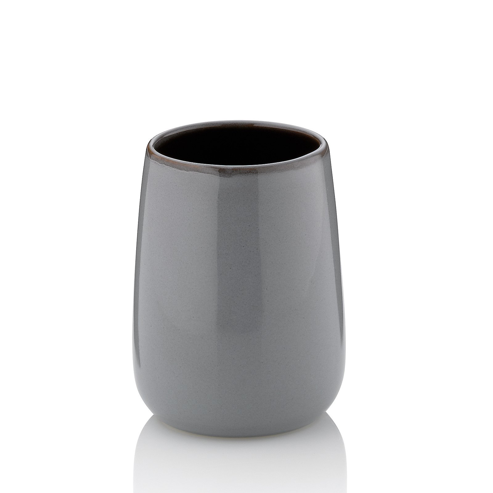 Kela Becher Liana Keramik Blau, Vase, Keramik, Graugrün, Hohe Form, Glanzglasur