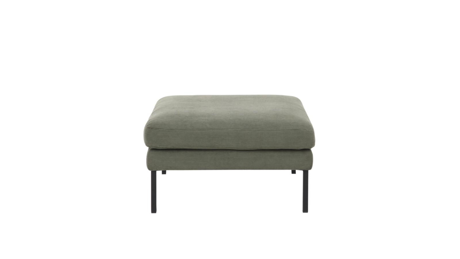 Roomio Hocker NO. 4101 ca. 80x80cm, H. 46 cm in Stoff Feincord olive PG:Feinc.