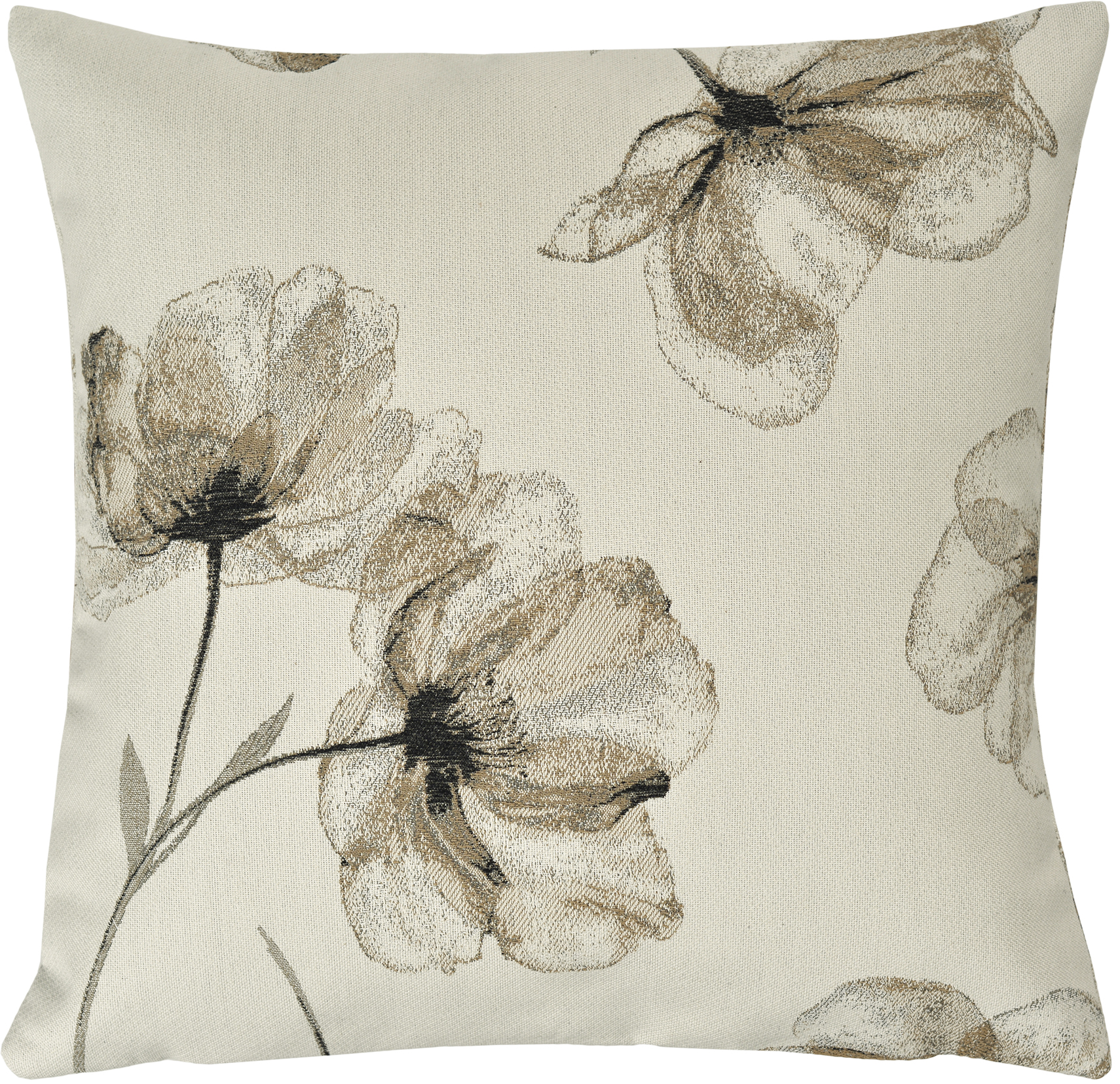 Sander Kissenhülle IMAGO ca. 40x40cm in Farbe beige, Kissenbezug, Kissen, Blumenmuster, Beige, Leinenoptik