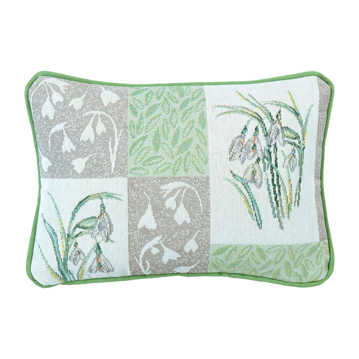 Sander Kissen gefüllt SNOWDROPS ca. 23x33cm in Farbe original, kissen, dekoratives kissen, pflanzenmuster, gruen, patchwork